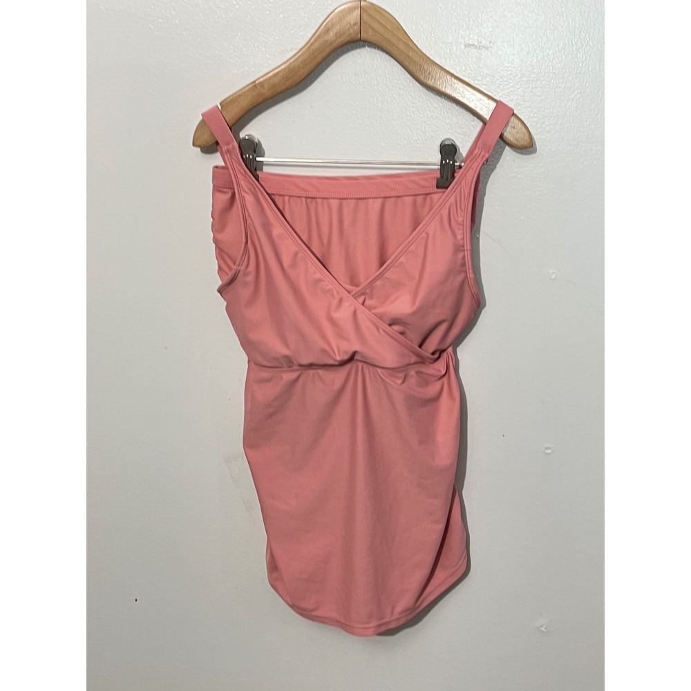 Kindred Bravely Tankini Swimsuit Women Small‎ Pink Maternity Nursing Two Piece